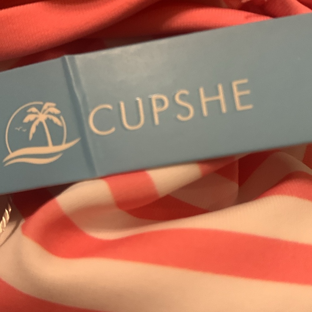 Cupshe Pink and White Ruffled One Piece Swimsuit - Picture 5 of 9